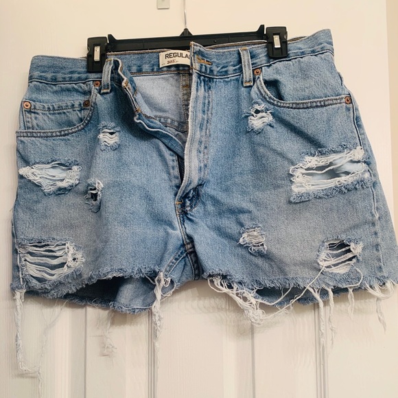 Levi Distressed Cut-off Short Shorts - Picture 1 of 1